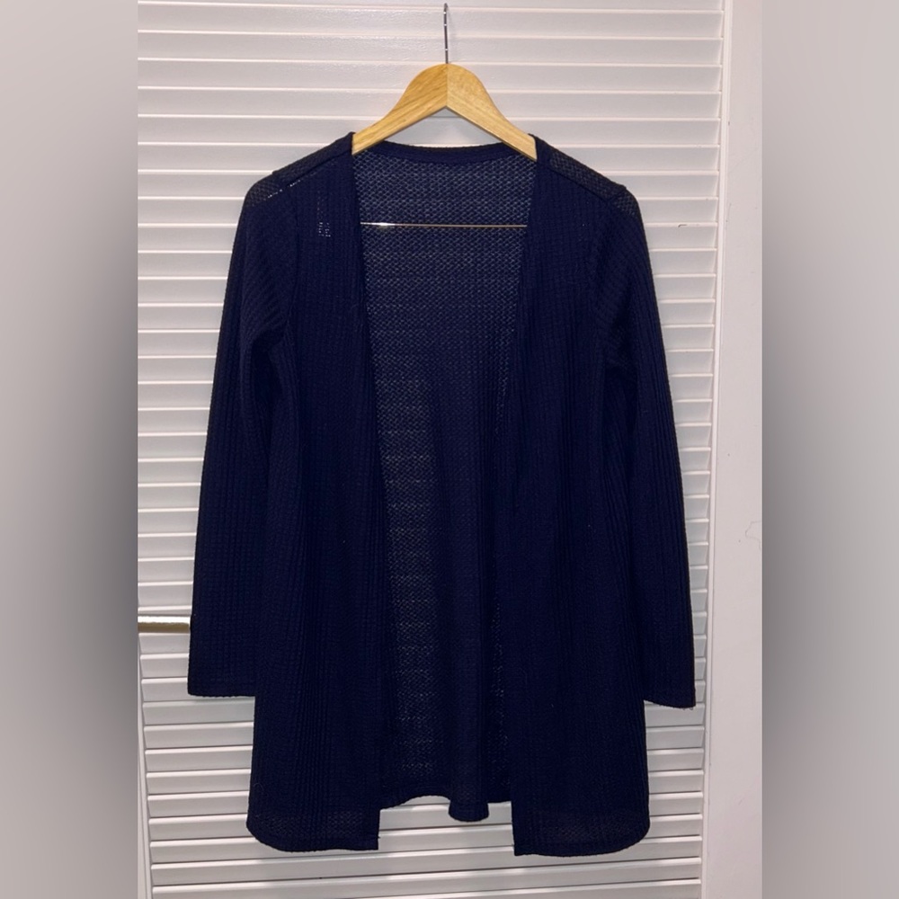 Navy Open-Front Cardigan